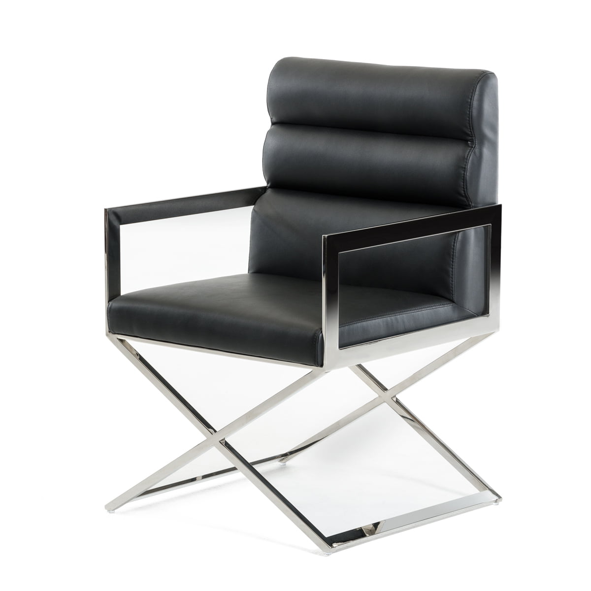 Modern Black Leatherette Dining Chair, Modern Grey Leatherette Dining Chair
