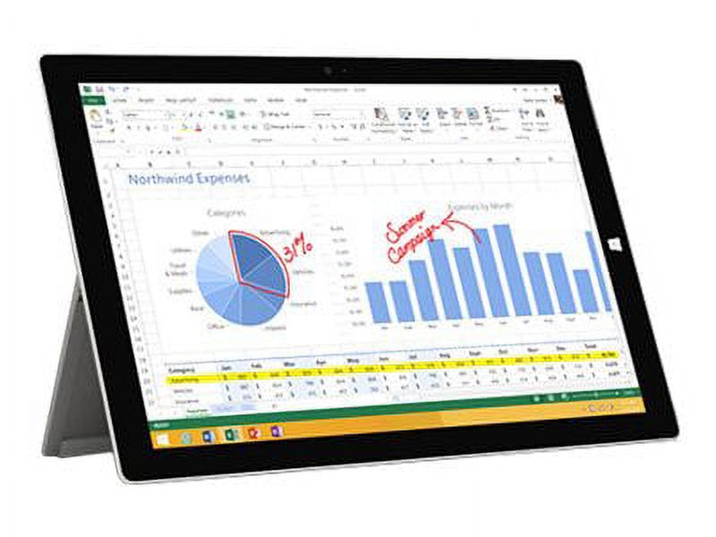 Microsoft Surface 3 - Tablet - Intel Atom x7 - Z8700 / up to 2.4 GHz - Windows 10 Home - HD Graphics - 4 GB RAM - 128 GB SSD - 10.8" touchscreen 1920 x 1280 (Full HD Plus) - Wi-Fi 5 - image 5 of 9