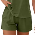 thumbnail image 4 of 2 Piece Outfits for Women Short Sleeve V Neck T-Shirt Tops Loose Match Shorts Sets Summer Sweatsuits Loungewear, 4 of 6