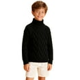 thumbnail image 4 of ZOYOEN Boy Cable Chunky Sweaters- Long Sleeve Warm Turtleneck Casual Kids Winter Clothes Black Size 4 T, 4 of 5