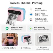 myFirst Dual Screen Kids Instant Print Camera Insta 20 Bundle Set, Cotton Candy Mix - Includes 400+ Prints & Crossbody Bag