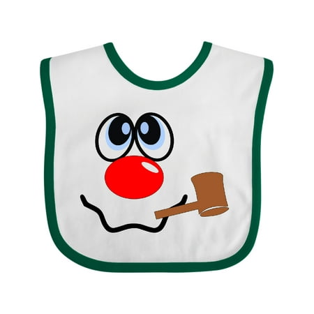 

Inktastic Snowman with Red Nose and Corncob Pipe Gift Baby Boy or Baby Girl Bib