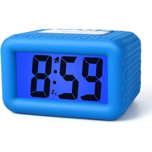 Facil de configurar reloj despertador digital LCD grande funcion de despertador con luz nocturna alarma escalonada regalo para ninos azul JAMW Sencillez Walmart en linea