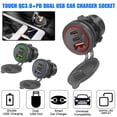thumbnail image 2 of QC 3.0 USB+Dual PD Type-C Fast Car Charger Socket Adapter Power Outlet 12V 24V, 2 of 6