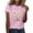 Pink, variant on Sexlip Womens Short Sleeve Blouse Multiple Daisies Print Crew Neck Loose Sleeve Soft Fabric Relaxed Silhouette for Daily Leisure White XL