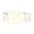 thumbnail image 3 of Segolike Wide Belt for Dress Elastic Waist Belt Flower Waistband Press Stud Button Cinch Belt for Coat, Dress, Maxi Shirts White, 3 of 8