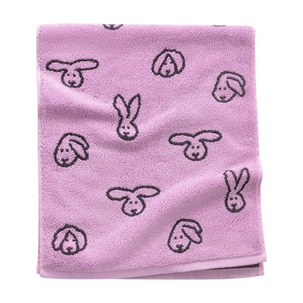 Yhmxh Decoración del baño Toalla de jacquard con diseño de conejito de Pascua, extra gruesa, extra grande, absorbente, de algodón puro, hilo teñido, suave para el baño y el lavado de cara.
