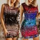 thumbnail image 4 of Vestido de mujer Vestido de lentejuelas para mujer Mini vestido de fiesta sin mangas Ombre brillante 1 1, 4 of 5