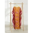 thumbnail image 6 of HAPPY BAY Women's Summer Batik Long Kaftan Loungewear Dashiki House Dress V Neck Caftan Sleepwear for Women Nightgown Plus Size 2X-3X Lemon, Floral, 6 of 6