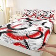 thumbnail image 3 of Manfei Abstract Geometric Dots Bed Sheets,Graffiti Circle King Sheets,Red Black White Sheet Set For Kids,Ultra Soft Home Decor,4 Pieces, 3 of 7