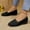Black, variant on Viluyesy Flats for Womens, Shallow Comfort Round Toe Floral Hollow-Up Casual Slip-On Ballet Shoes Black