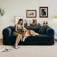 thumbnail image 6 of 78.8" Modular Sectional Sofa with Pillow, Back Support and Armrest, Convertible Floor Sofa Bed with Support Rods, Boneless Sleeper Couch for Living Room,Bedroom, Blue, 6 of 9