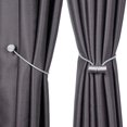 thumbnail image 2 of Magnetic Curtain Tiebacks Curtain Clips Rope Rear Curtain Holders Buckles Curtain Binder Curtain Holders for Home Decoration Cafe Office 2 Pieces Gray, 2 of 7