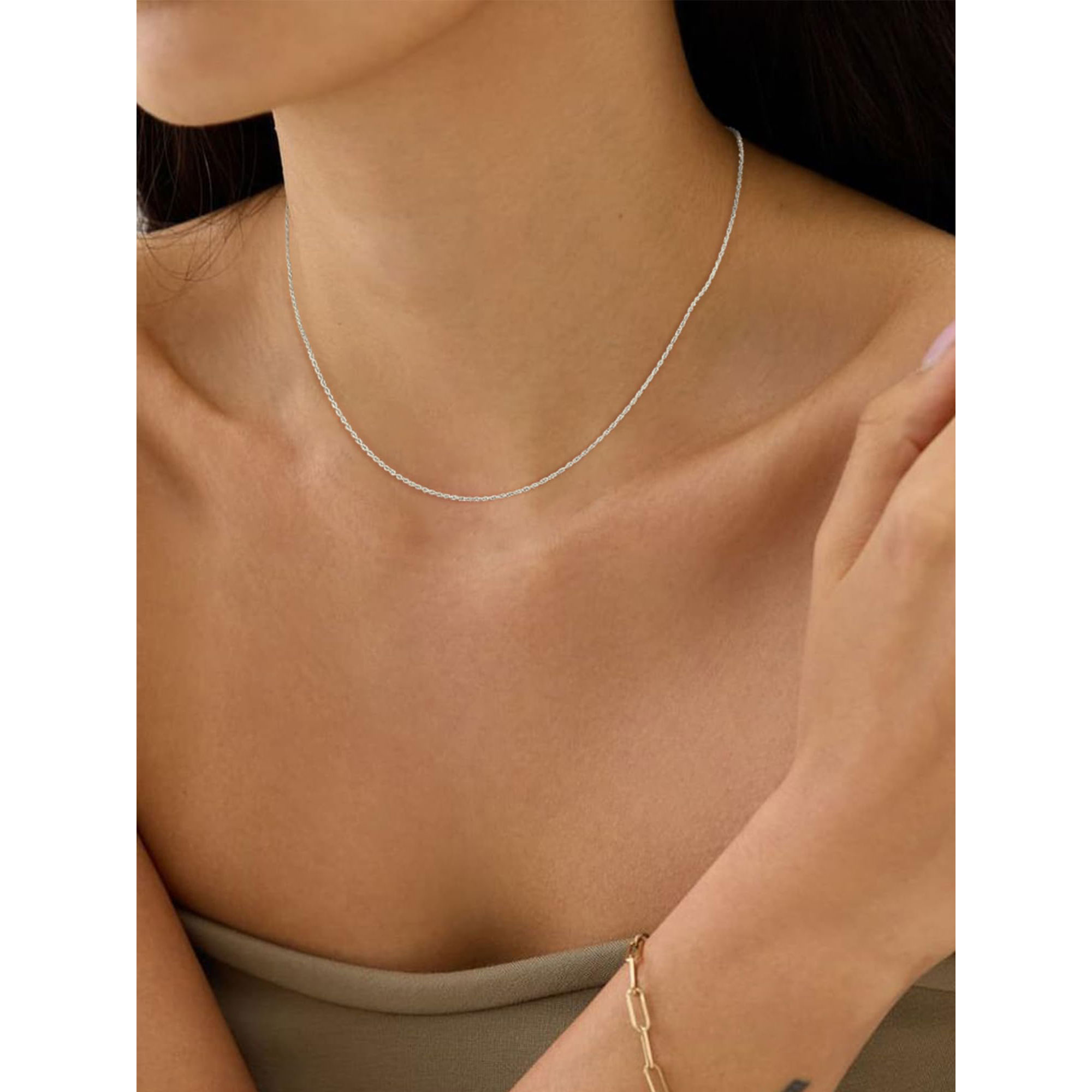 APSVO 925 Silver Plated Rope Chain Necklace photo 5