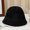 black, variant on New Autumn And Winter Two -Color Imitation Mink Hair Bucket Hat Female Simple And Elegant Face Faces, Small Senior Fisherman Hat