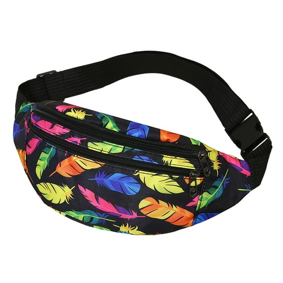 Fanny Pack for Men Women Waterproof Sports Waist Bag Pack Colorful Print Belt Bags for Travel Hiking Running
