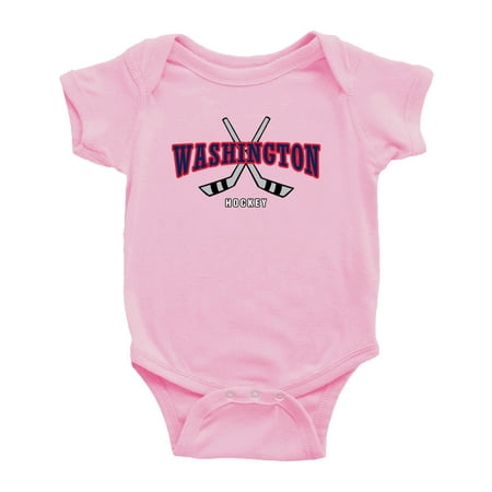 

Cute Washington Baby Romper Hockey Fan Baby Jersey Clothes (Pink 12-18 Monthes)