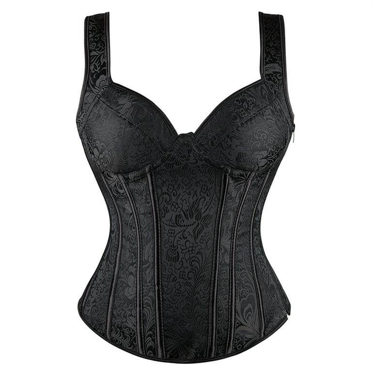 WNVMWI Women's Gothic Jacquard Shoulder Straps Tank Overbust
