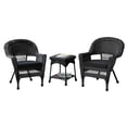 thumbnail image 1 of Jeco Ensemble de Conversation en Osier 3 Pcs avec Coussins Noirs, 1 of 9
