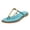 Turquoise, variant on FSJ Women Comfort Open Toe Flat Sandals Slip on Flip-flops Without Heel Metal Buckle Lightweight Chic Outdoor Slippers Fuchsia Size 6