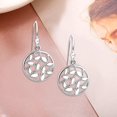thumbnail image 3 of LeCalla 925 Sterling Silver Hypoallergenic French Wire Filigree Leaf Diamond-Cut Drop Dangling Earrings for Women and Teen 26MM, 3 of 7