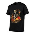 thumbnail image 3 of T-shirt Men's Day of the Dead theme pure cotton T-shirt men's top black and white sizes S-5XL, 3 of 10