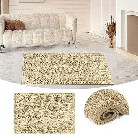 Oliegs Heated Blanket PrimeBeau Bathroom Durable Non Slip Bath Mat Rugs Thick & Soft Underfoot Toilet Floor Rug 17 Inch By 24 Inch Khaki Chocolate