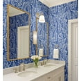 thumbnail image 3 of S4sassy Self Adhesive Wallpaper, Palm Frond Wallpaper, Blue Removable DIY Vinyl Wall Covering, Textured Peel and Stick Contact Paper for Entryway accent wall, Easy Home Decor Solution (25"x120" inch), 3 of 9