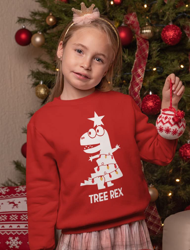 Tstars Boys Unisex Christmas Shirts Gift Tree Rex Cute Funny Humor T Rex Dinosaur Kids Family Holiday Shirts Xmas Party Christmas Gifts for Boy Christmas Toddler Kids Birthday Gift Sweatshirt - image 4 of 6