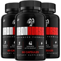 Iron Horse for Men Capsules – IronHorse Vitamin Complex Pills, Energy, 3 Pack, 180 Capsules