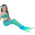 thumbnail image 3 of Girls Mermaid Tail Swimsuit Bikini Set Swimwear Swimming Costume Bathing, 3 of 4