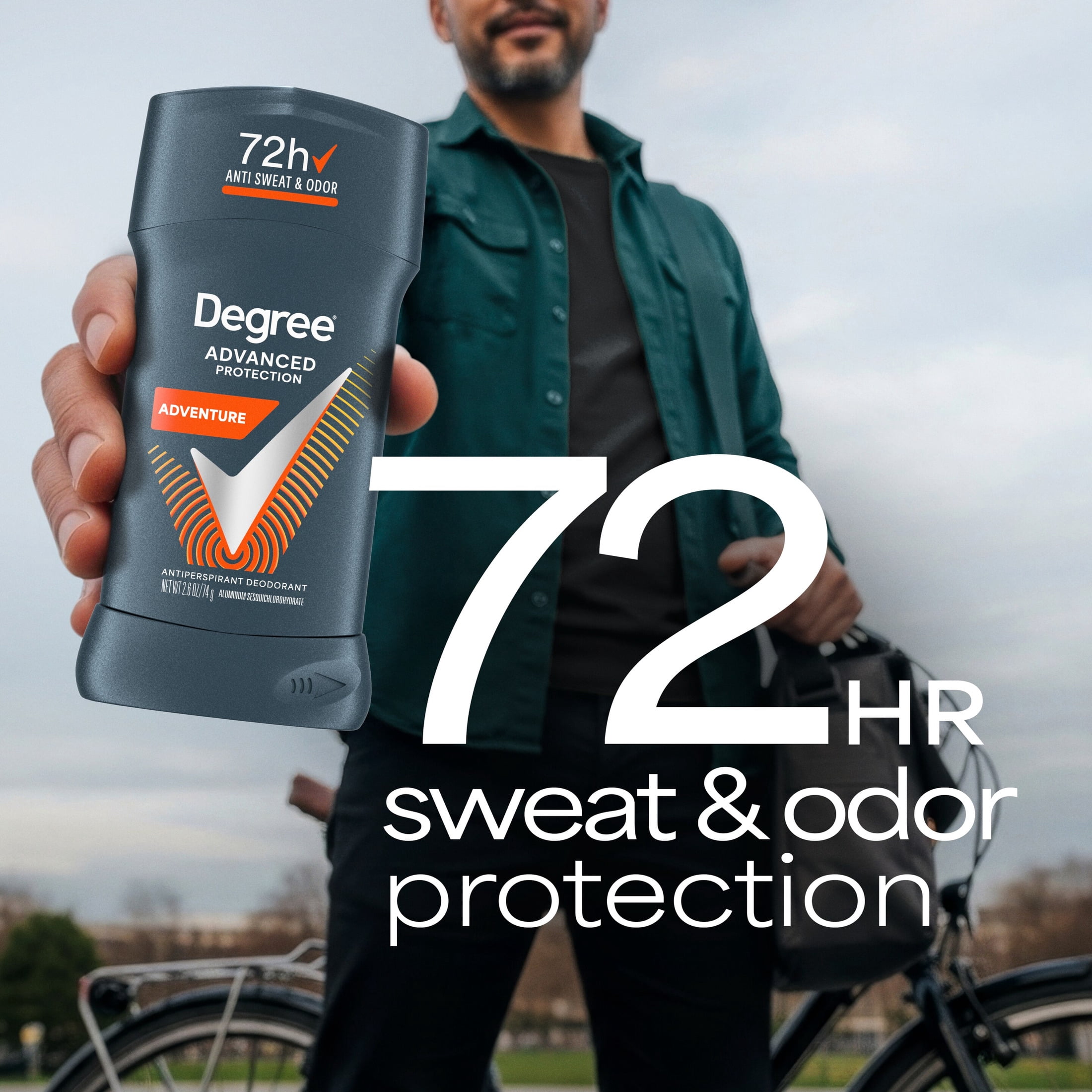 (2 pack) Degree Men Antiperspirant Deodorant 72-Hour Sweat and Odor Protection Adventure Antiperspirant for Men with Body Heat Activated Technology, 2.6 oz Twin Pack