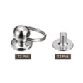 thumbnail image 3 of Unique Bargains 6x8mm Ball Head Stud Rivets Screw Back with Double Split Ring, 12Pack Button Nipple Rivet, Silver Tone, 3 of 4