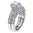 thumbnail image 4 of 1 Carat Vintage Princess cut Diamond Wedding Ring Set for Women, 4 of 4