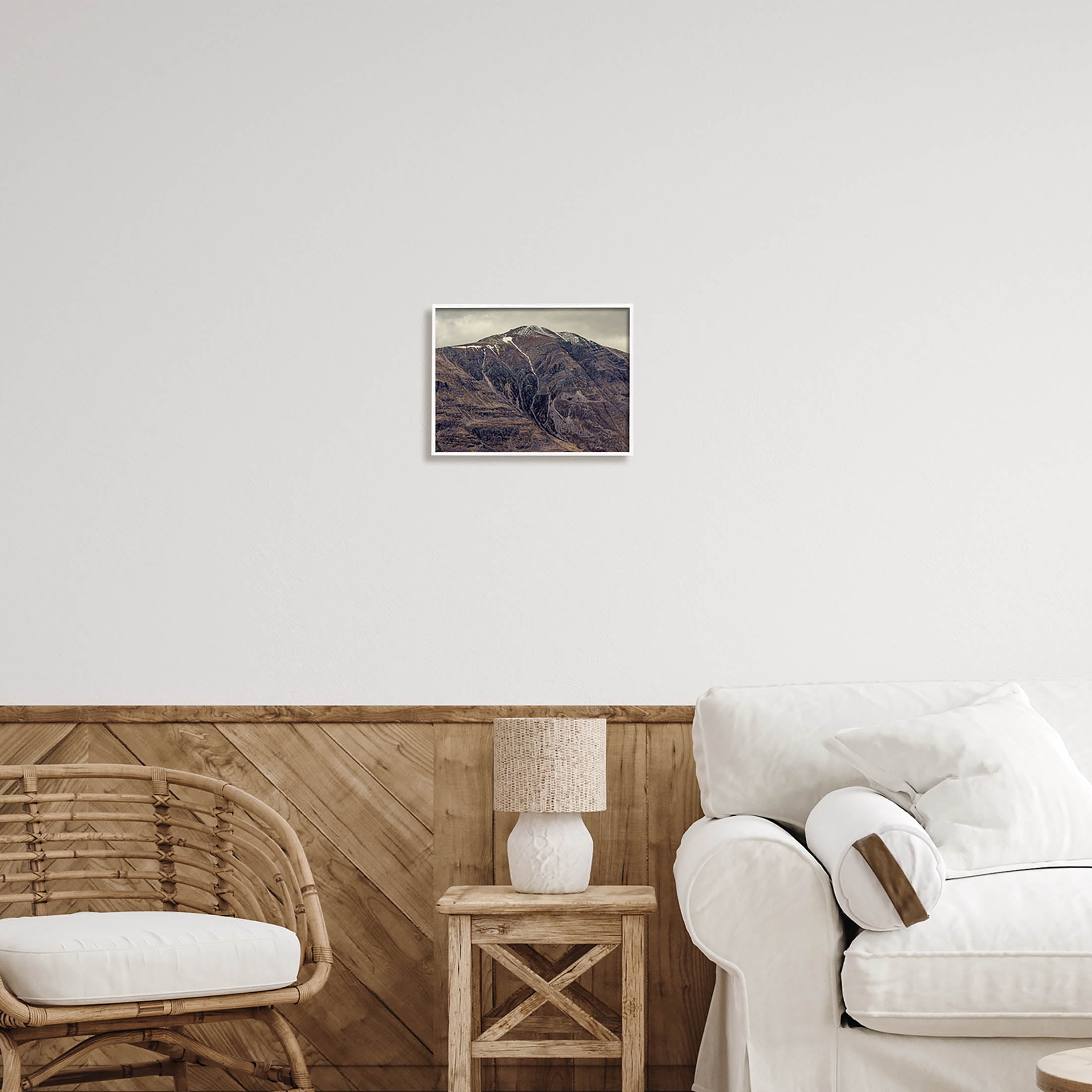 Stupell Industries Cloudy Mountain Peak Slope Photograph White Framed Art Print Wall Art, Design by Lil' Rue