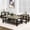 Rectangle - Grey, variant on MOOSENG Coffee Table Set of 3, Industrial Vintage Wood Coffee Table with 2 Square End Side Tables, Easy Assembly Living Room Table Set for Offices, Living Rooms and Apartments, Brown