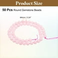 thumbnail image 2 of Uxcell 50pcs Natural Stone Beads 6mm Pink Rose Quartz Round Gemstone Stone Loose Beading Real Genuine Smooth Balls Bead for Jewelry Making Bracelets Necklace Earrings DIY, 2 of 7