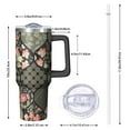 thumbnail image 2 of OBREWU Pioneer Flower Tumbler with Handle and Lid,Pioneer Flower 40oz Double Wall Vacuum Insulated Tumbler,Cups Gift for Women and Men, 2 of 7