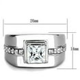 thumbnail image 3 of Anillo Color Plata Para Hombres de Acero Inoxidable Corte Princesa, 3 of 4