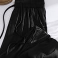 thumbnail image 5 of Cagogo Women Plus Size Harem Pants Drawstring Flowy Casual Lounge Solid Loose Regular Fit Ankle Trousers Workout, Black L, 5 of 5