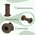 thumbnail image 3 of Wooden Empty Spools, Unfinished Wood Thread Spools Fit for Embroidery Sewing Machines Crafts Wire Weaving Bobbins Dark Brown 1.6"x0.9", 3 of 6