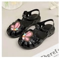 thumbnail image 7 of FRSASU Toddler Girls Jelly Sandals Butterfly Closed Toe Summer Cute Flats Kids Ankle Strap Confetti Casual Shoes Black, 7 of 7
