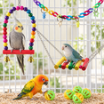 thumbnail image 7 of MRSXXNTY Bird Parakeet Toys,Swing Hanging Standing Chewing Toy Hammock Climbing Ladder Bird Cage Colorful Toys Suitable for Budgerigar, Parakeet, Conure, Cockatiel, Mynah, Love Birds, Finches, 7 of 7