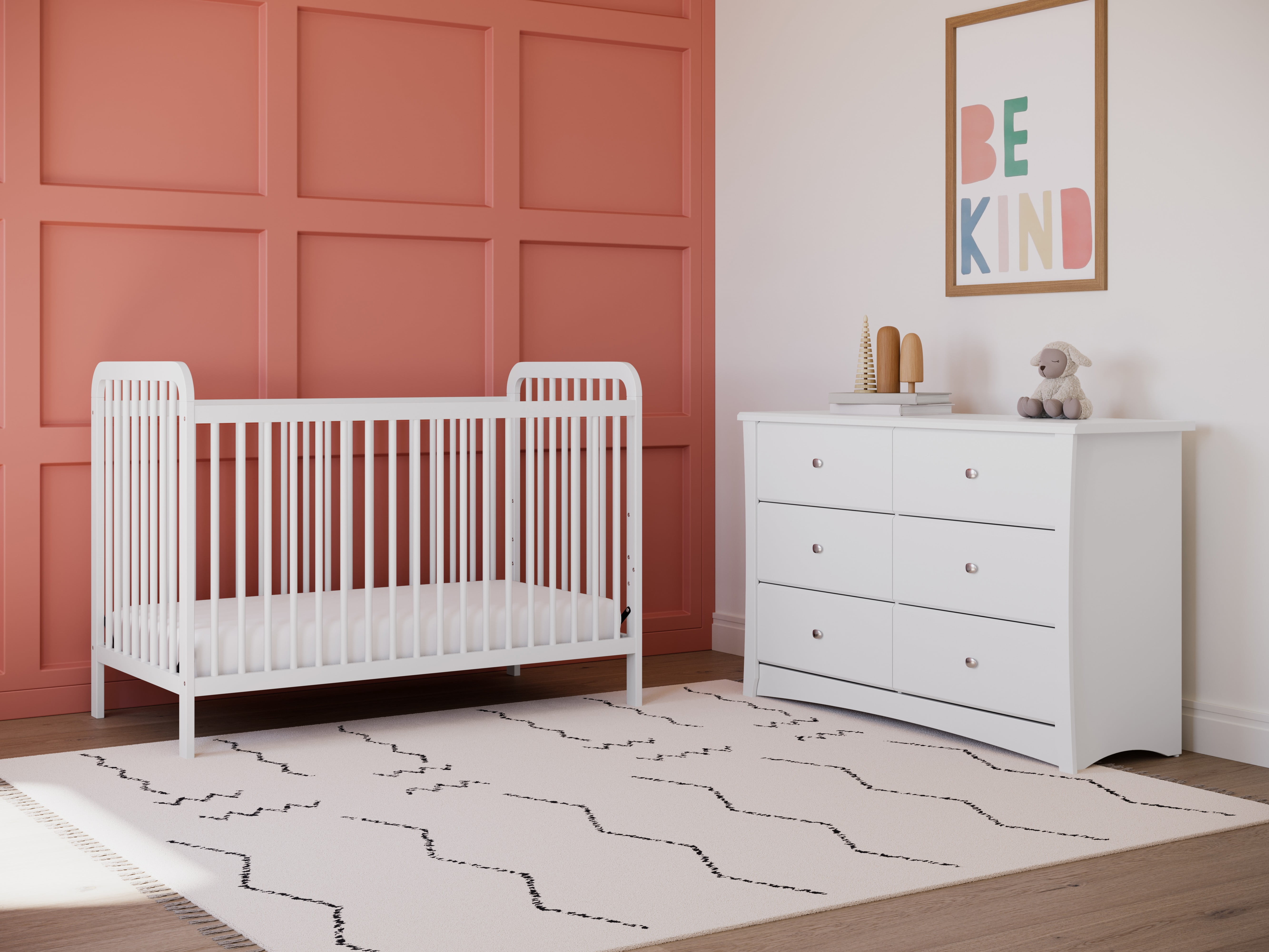 Storkcraft Pasadena 3-in-1 Convertible Baby Crib – GREENGUARD Gold Certified, 100% Solid Wood, Fits Standard Crib Mattress, Converts to Toddler Bed and Daybed, 4 Mattress Heights , White
