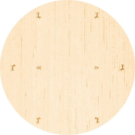 Ahgly Company Indoor Round Solid Orange Modern Area Rugs, 4' Round