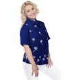 thumbnail image 3 of HAPPY BAY Women's Casual Solid Hawaiian Blouse Shirt V Neck Blouses Button Up Short Sleeve Dress Tops Tee Shirts for Women S Cobalt, Palm Tree, 3 of 3