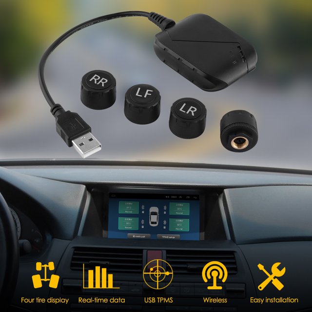 USB 30 TPMS para Android Car Radio Sistema de monitoreo de presión de neumáticos (externo) Ndcxsfigh Accesorios para autos y motos