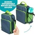 thumbnail image 4 of Bentology Insulated Lunch Box w Snack Pocket & Water Bottle Holder-Girls or Kids School Lunchbox Tote Keeps Food Hotter or Colder Longer - Blue/Green, 4 of 6