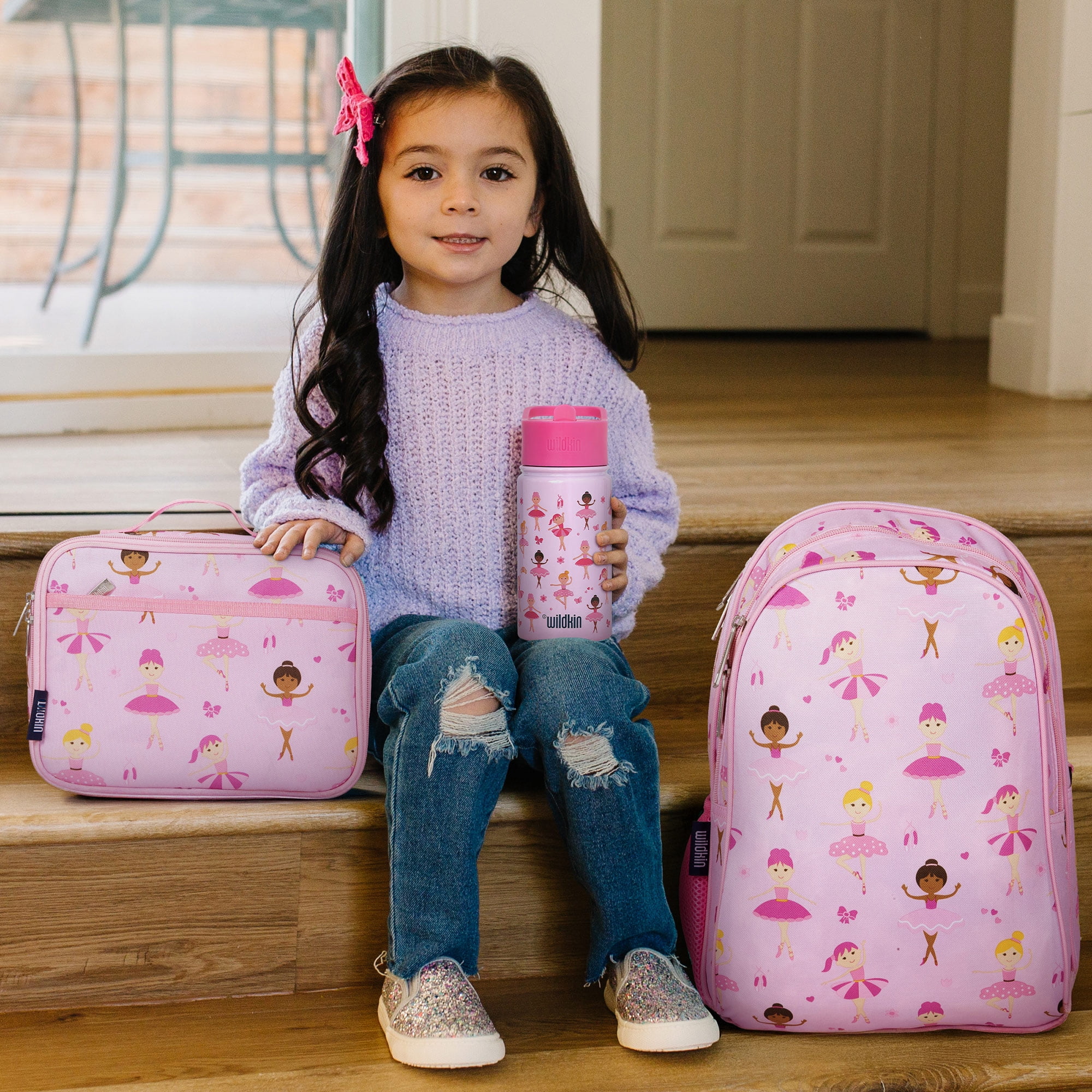 Wildkin Kids 15 Inch School and Travel Backpack for Boys and Girls (Ballerina Pink)