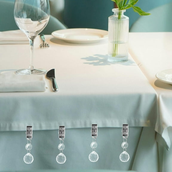 WHAMVOX 12pcs Crystal Outdoor Curtain Weights Decorative Drapery Weights Clip Transparent Tablecloths Clips For Curtains Tablecloths Garden Flags